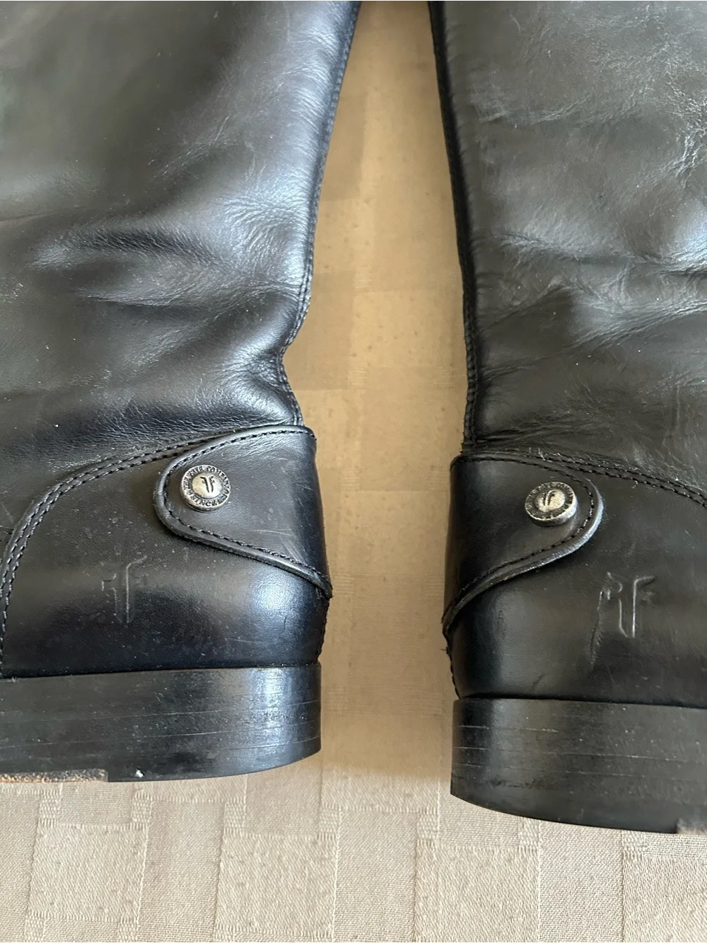 Frye Melissa Button Back Zip Leather Knee High Riding Boots